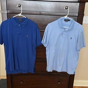 2 Polo by Ralph Lauren Men's Blue and Light Blue Shirts
